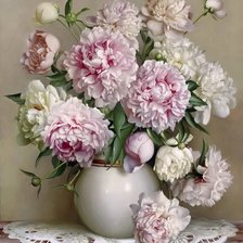 Схема вышивки «Пионы в вазе»