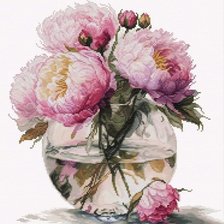 Схема вышивки «Пионы в вазе»