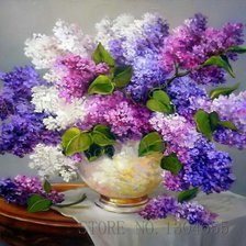 Схема вышивки «Сирень в вазе»