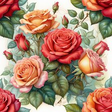 Схема вышивки «Подушка "Розы"»