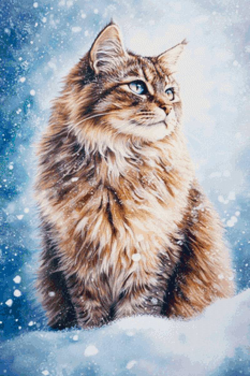 Снег-снежок - снег, кот, зима, домашние животные - предпросмотр