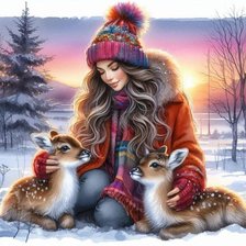 Схема вышивки «Оленята»