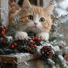 Схема вышивки «Котик»