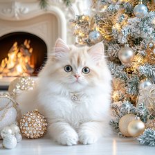 Схема вышивки «Белый котик»