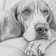 Схема вышивки «Английский бигль. Набросок»