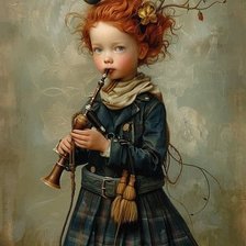Схема вышивки «Girl playing bagpipes»