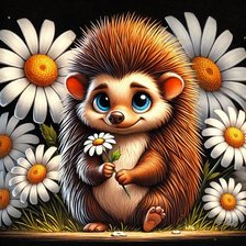 Схема вышивки «ежик»