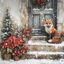 Схема вышивки «Winter fox»