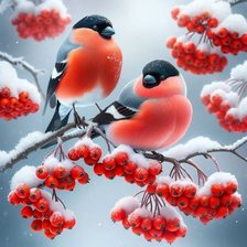 Схема вышивки «снегири»