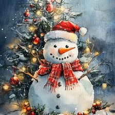 Схема вышивки «Снеговик»