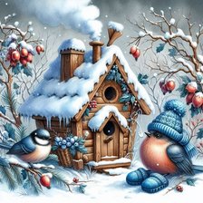 Схема вышивки «птицы»