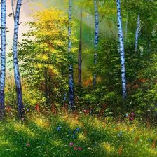 Схема вышивки «Лесная опушка. Елена Салахова»