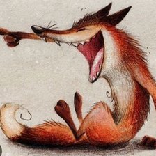 Схема вышивки «Смеющийся лис»