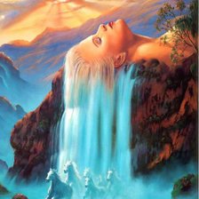 Схема вышивки «джим уоррен водопад»