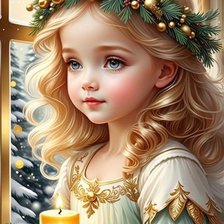 Схема вышивки «GIRL WITH CANDLE»