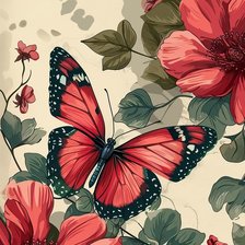 Схема вышивки «бабочки»