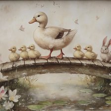 Схема вышивки «Duck and Bunny»