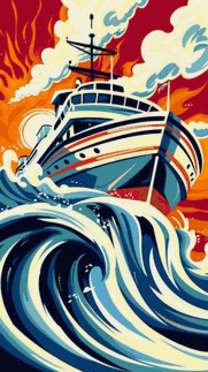 корабль - рисунок - предпросмотр