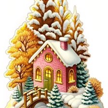 Схема вышивки «домик»
