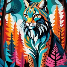 Схема вышивки «рысь»