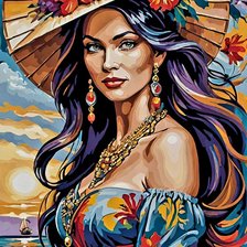 Схема вышивки «дама»