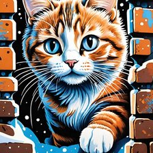 Схема вышивки «котик»