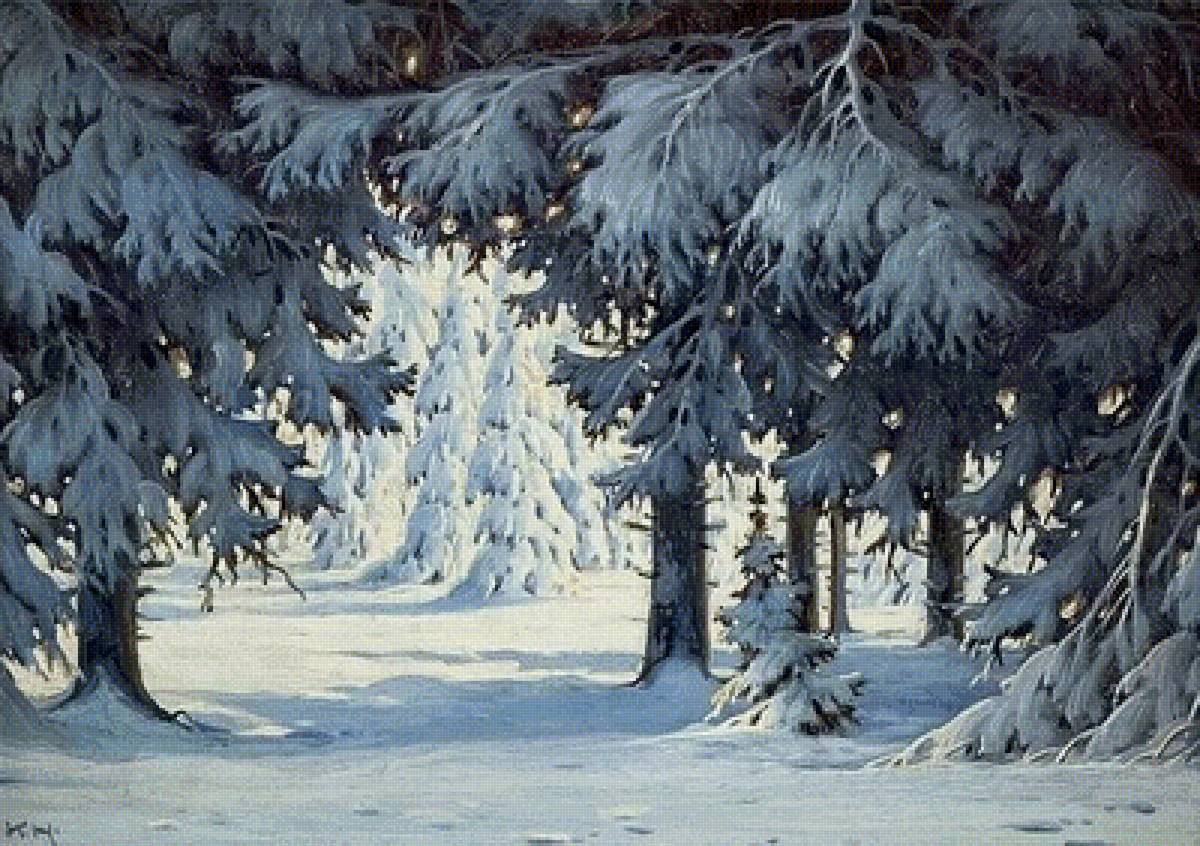 Зимняя опушка. Карл Гауптман - художники - предпросмотр