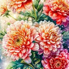 Схема вышивки «Хризантемы»