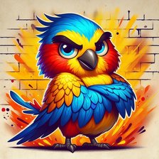 Схема вышивки «попугай»