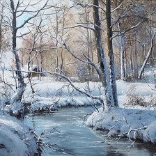 Схема вышивки «зимний пейзаж»