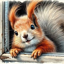 Схема вышивки «Любопытная белка»