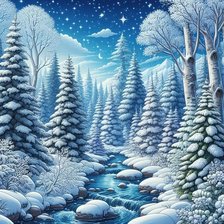 Схема вышивки «зима»