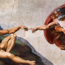 Схема вышивки ««Сотворение Адама» Микеланджело Буонарроти»