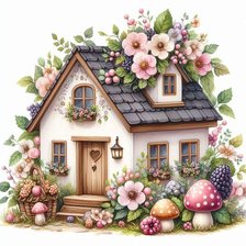 Схема вышивки «сказочный домик»