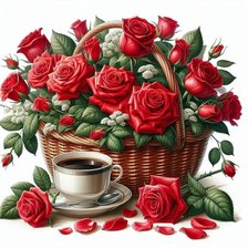 Схема вышивки «букет роз»