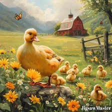 Схема вышивки «уточка с утятами»