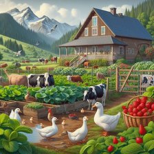 Схема вышивки «деревня»