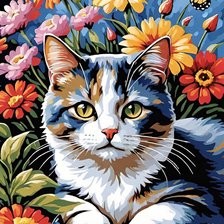 Схема вышивки «кот»