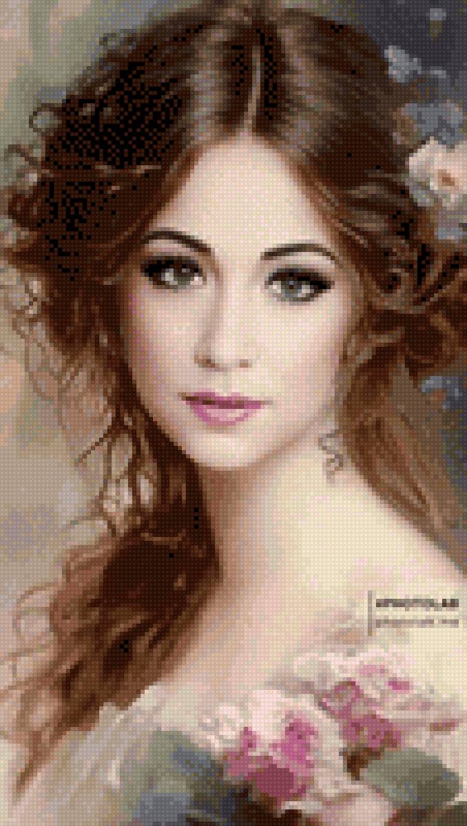 Дама с цветком - предпросмотр