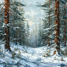 Схема вышивки «Зимний лес»