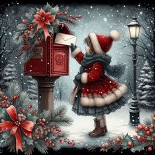 Схема вышивки «Новогодняя почта»