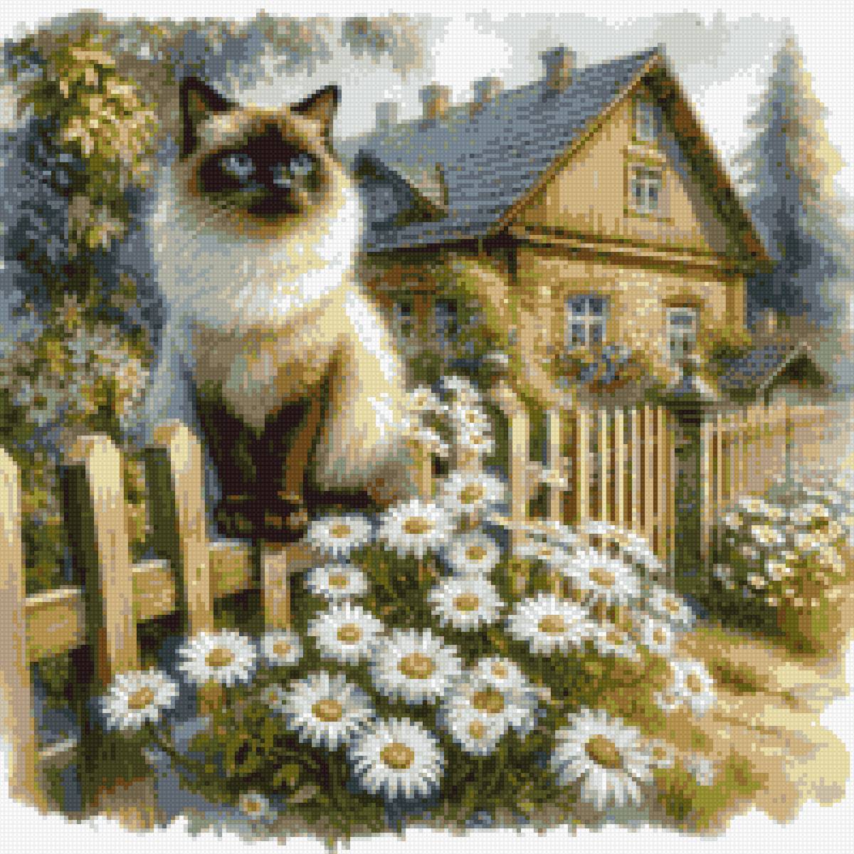 Кот на заборе - предпросмотр