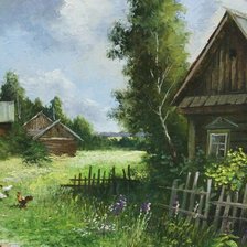 Схема вышивки «Деревня. Олег Пятин»