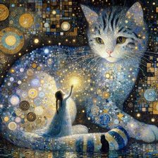 Схема вышивки «кот»