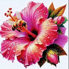 Схема вышивки «Розовый гибискус»