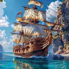 Схема вышивки «Парусник»