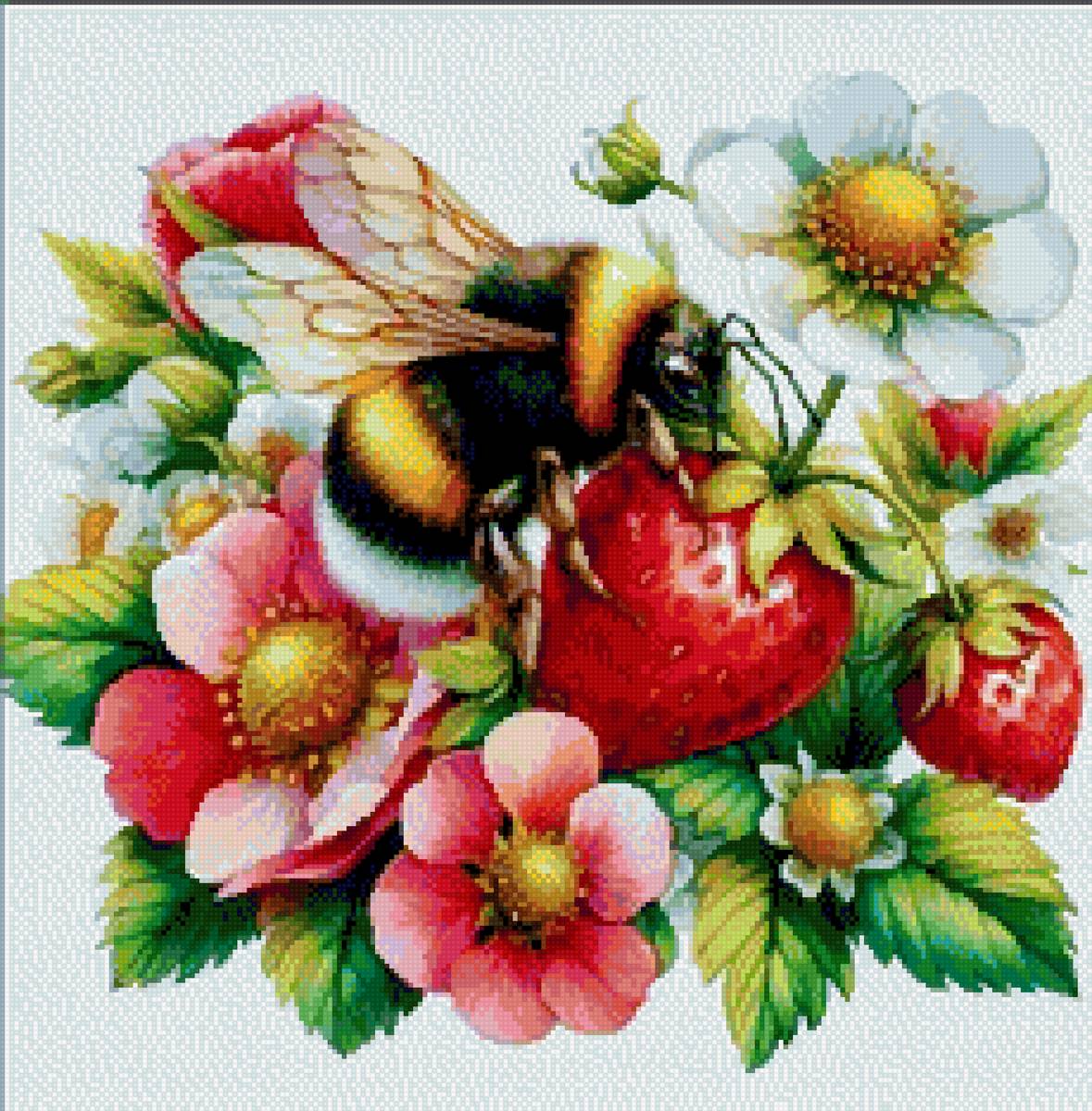 Цветы - шмель - предпросмотр