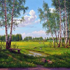 Схема вышивки «Цветут одуванчики. Александр Зорюков»