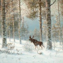 Схема вышивки «Зимний лес. Графъ Муравьёвъ Владимиръ Леонидовичъ»