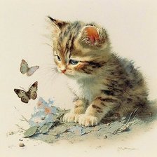 Схема вышивки «Котёнок»